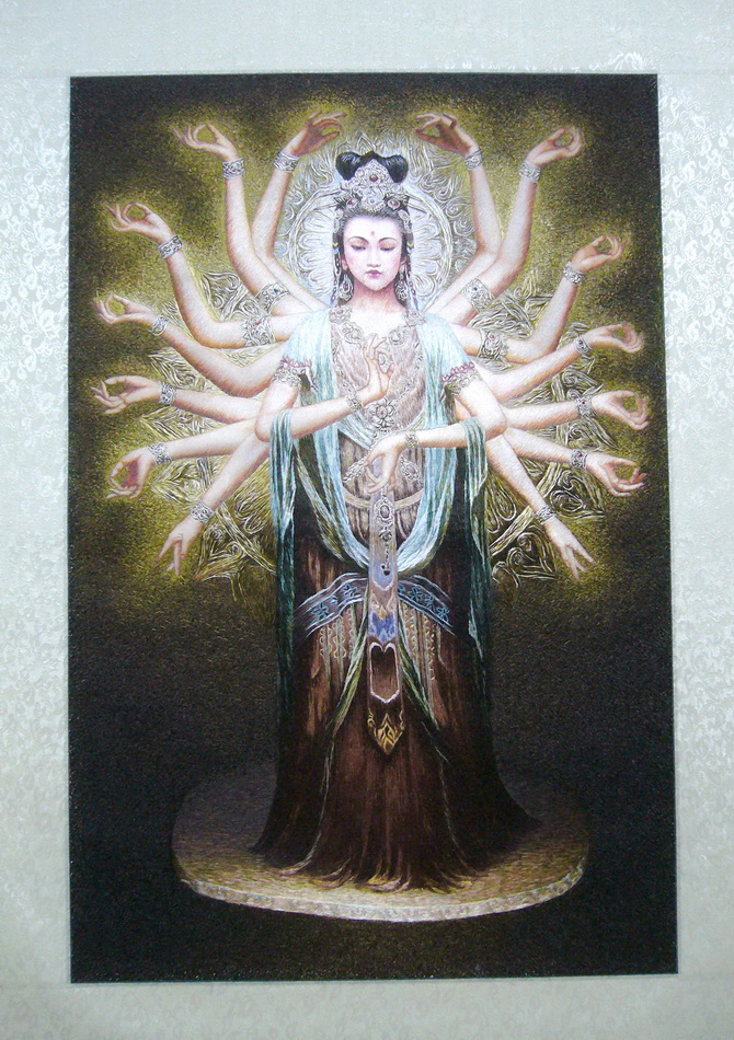Inkjet embroidery flying fairy Inkjet embroidery flying fairy