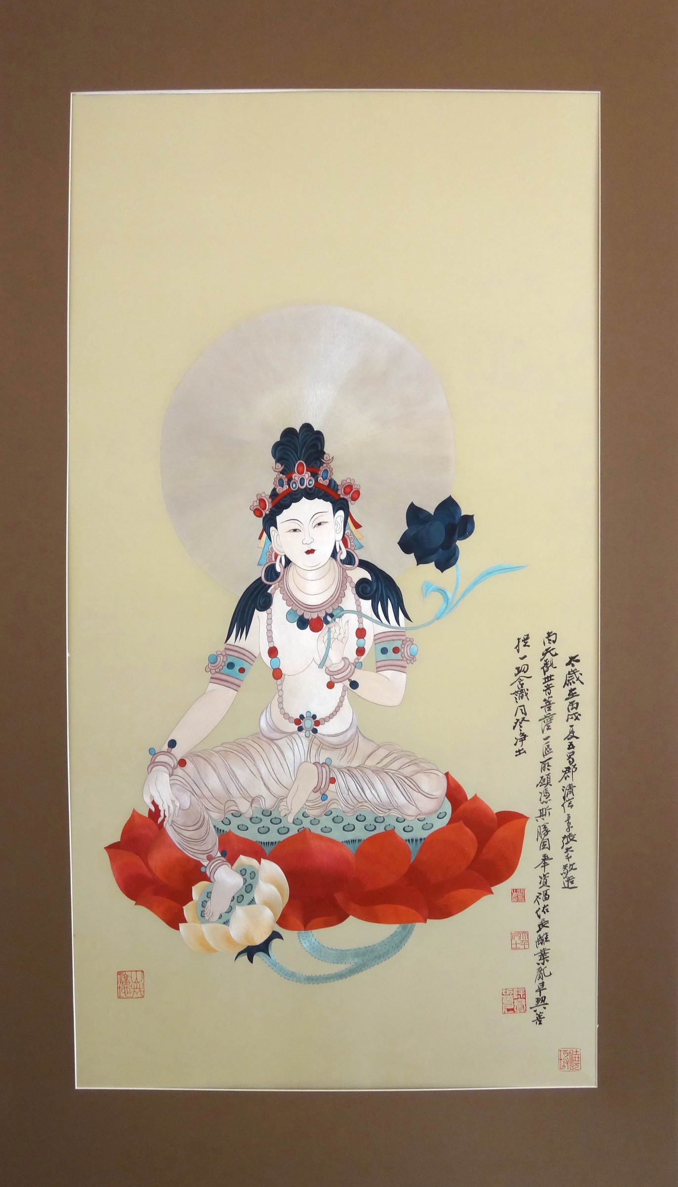 Shao Xiaocheng embroidery Daqian Painting Green Tara