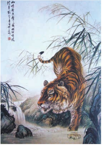 Completed Xiang embroidered tiger