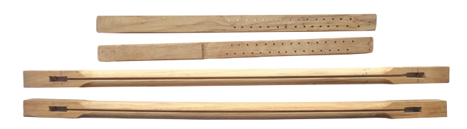 Wooden bars and slats of a traditional Chinese embroidery frame